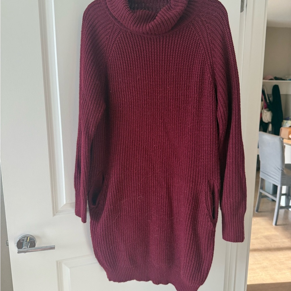 Women's Burgundy Sweater Dress